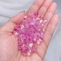 Handheld transparent purple heart-shaped Czech glass beads with gold glitter for DIY jewelry - Purple Gold