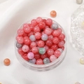 Pink and red 8mm cracked glass beads in a storage case for DIY jewelry making - Multicolor 1