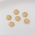 Set van zes 14K goud holle geometrische bloem kralenkapjes voor DIY-sieraden - 14K Lotusvorm Kraalkapje (8mm)