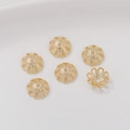 14K vergulde holle bloem kralenkapjes voor DIY sieraden maken en armband afstandhouders - 14K Trosbloem Kraalkapje (7mm)