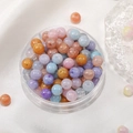 Mix of 8mm crackled glass beads in pastel colors for handmade jewelry DIY projects - Multicolor 3