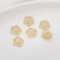 Set van 14K goud gevulde holle geometrische bloemkraalkapjes voor DIY-sieraden - 14K Opengewerkt Kraalkapje (10mm)