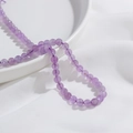Strang aus lichtdurchlässigen lila Natur-Amethyst-Perlen für DIY-Schmuck und Armbänder - Amethyst Stil 6mm