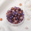 8mm purple and amber crackle glass beads for DIY jewelry making and bracelets - Amethyst Purple