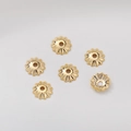 6 stuks 14K vergulde holle zonnebloem kralenkapjes voor DIY sieraden maken - 14K Tandwiel Kraalkapje (6mm)