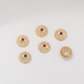 14K goud gevulde holle geometrische kralenkapjes voor DIY sieraden maken set van 6 - 14K Gefacetteerd Rond Kraalkapje (4.5mm)