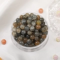 8mm multicolor dragon vein agate beads for DIY bracelets in a clear plastic container - Coffee Gray