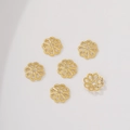Set van 6 goudkleurige holle bloemkraalkapjes met 8 bloemblaadjes voor DIY sieraden - 18K Bloemvorm Kraalkapje (6mm)