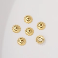 14K goud gevulde holle geometrische bloembladvormige kralenkapjes voor sieraden - 18K Tandwiel Kraalkapje (6mm)