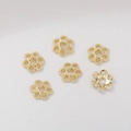 Gouden 14K goud gevulde bloemkralenkapjes voor doe-het-zelf sieraden en armband-afstandhouders - 14K Pruimenbloesem Kraalkapje (6mm)