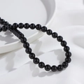 Polierte natürliche schwarze Achatperlen für DIY handgemachte Armbänder und Ketten - Schwarzer Achat Stil 8mm