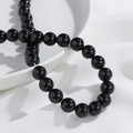 Polierte schwarze Achatperlen für DIY-Schmuck mit glänzender Spiegeloberfläche - Schwarzer Achat Stil 10mm