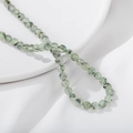 Handgefertigtes DIY-Armband mit natürlichen grünen Rutilquarzperlen und Kristallakzenten - Prehnit Stil 6mm