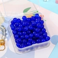 8mm donkerblauwe doorschijnende glazen kralen in doos voor DIY sieraden en armbanden - Saffierblauw