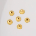 6-delige set 14K vergulde holle geometrische kralenkapjes voor DIY sieraden maken - 18K Gefacetteerd Rond Kraalkapje (4.5mm)
