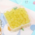 DIY-sieradenset met 8mm doorschijnende gele glazen kralen in een vierkante doos - Geel