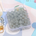 DIY 8mm lichtgrijze glazen kralen set voor sieraden maken inclusief opbergdoosje - Grijs