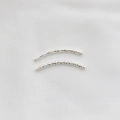 Gepolijste zilveren 14K gebogen afstandskralen met diamantgeslepen textuur voor DIY sieraden - 30mm*2mm Zilveren Gebogen Buis