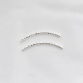 Perla a tubo curvo sfaccettato in oro 14K argentato per creazione gioielli fai da te - Tubo Curvo Argento 35mm*2mm
