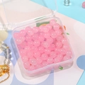 8mm pink glass beads for DIY bracelets and jewelry making stored in a clear plastic box - Light Pink