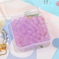 DIY jewelry kit with 8mm translucent purple glass beads and square storage box - Purple