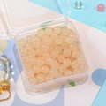 8mm translucent champagne glass beads for DIY jewelry in a clear storage box - Pale Orange