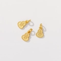 Matte gold gourd pendant with auspicious character for DIY jewelry bracelet making - Lucky Gourd Charm