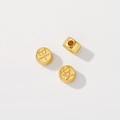 Golden cylinder spacer beads with Chinese Ping An character for DIY jewelry making - Ping'an Character Spacer Bead