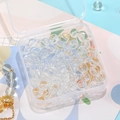 8mm imitation jade glass beads set in amber and clear tones for DIY jewelry making - Transparent White