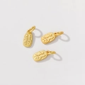 Three matte gold Fu character rectangular charms for handmade DIY jewelry crafting - Square Fu Plate Charm