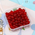 Red 8mm translucent glass beads for DIY bracelets in a transparent storage box - Red