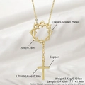 Collana placcata oro con corona di spine e ciondolo a croce e zirconi - Stile Croce Corona di Spine (NAN05-7)