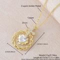 Gold plated copper necklace with zircon thorn circle and heart cross pendant charm - Thorn Circle Heart Cross Style (NAN06-10) / Necklace with Pendant / Gold