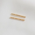 Coppia di ciondoli a tubo sfaccettati placcati oro 14K con trama diamantata per gioielli fai da te - Tubo Dritto Oro 14K 20mm*1.5mm