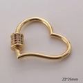 Λήψη macro από χρυσό κούμπωμα καρδιά 21x26mm 18k με πολύχρωμα ζιργκόν μικρο-παβέ - Χρυσή Καρδιά με Πολύχρωμο Ζιρκόνιο Στυλ (GS226-11)