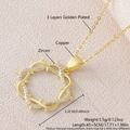Gold-plated thorn circle pendant necklace with sparkling zircon stones and adjustable chain - Thorn Circle Style (NAN06-7) / Necklace with Pendant / Gold
