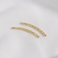 Coppia di perline a tubo curvo in oro 14K con trama diamantata per la creazione di gioielli - Tubo Curvo Oro 18K 30mm*2mm
