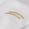 Perline a tubo curvo placcate in oro 14K con superficie testurizzata per gioielli fai da te - Tubo Curvo Oro 18K 35mm*2mm