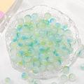 Matte blauwe en gele glasparels met verloop voor DIY-sieraden en handgemaakte armbanden - Groen Blauw Tweekleurig
