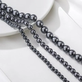 Donkergrijze schelpparel strengen in drie maten voor DIY sieraden maken - Zwart 6MM