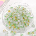 Transparante witte glazen kralen met groene en oranje inktvlekken voor DIY-sieraden - Oranje-Groen Verloop