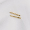 Set di due perline a tubo in oro 14K con taglio a diamante per gioielli fai-da-te - Tubo Dritto Oro 18K 15mm*1.5mm