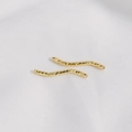 Paar gegolfde 14K goud gevulde diamantgeslepen gebogen buis kralen voor DIY sieraden maken - 20mm*1.5mm 18K Goud S-Buis