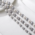 Gepolijste natuurlijke schelpkralen in wit en grijs voor DIY sieraden maken - Gemengd Tweekleurig Grijs 8mm