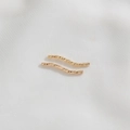 Tubo curvo ondulato in oro 14K con trama diamantata per componenti di gioielleria - Tubo S Oro 14K 20mm*1.5mm