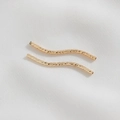 Set di due tubi curvi ondulati placcati oro 14K con trama diamantata per gioielli DIY - Tubo S Oro 14K 30mm*1.5mm