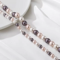 Perlas de concha natural en blanco, rosa y gris para creación de joyas DIY y manualidades - Púrpura Tricolor Mixto 8mm