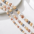 Mezcla de cuentas de perlas doradas plateadas y blancas para joyería y pulseras DIY - Cuatricolor Mixto 6mm