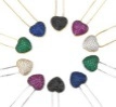 Exquisite herzförmige bunte Zirkon-Halskette mit eleganter Goldoberfläche - Kleines Herz Weißgold Halskette - Champagner (1 Stück)