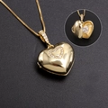 Gold-plated heart locket necklace with sparkling zircon pavé and hidden gemstone interior - Gold Heart Locket Style (Gold Plated)